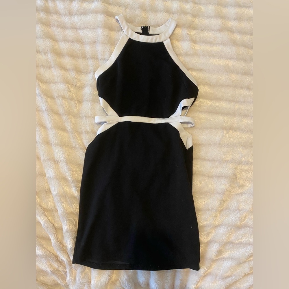 Black and white mini dress